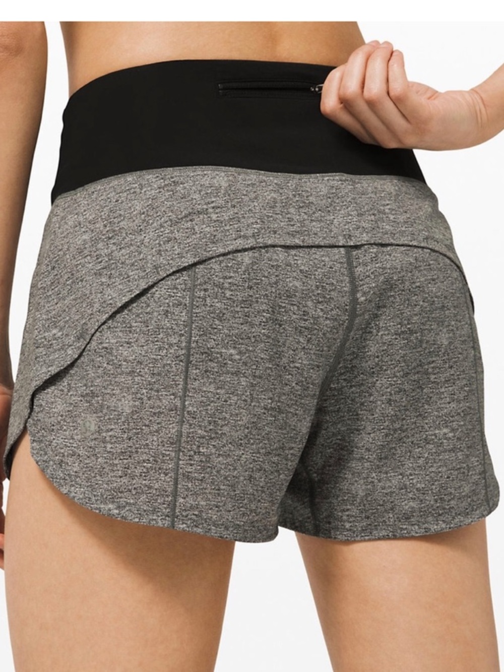 Lululemon 6 TALL 6T Speed Up Run Short Long 4" Heather Lux Multi Black